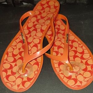 Coach Vibrant Orange Sandals for Women